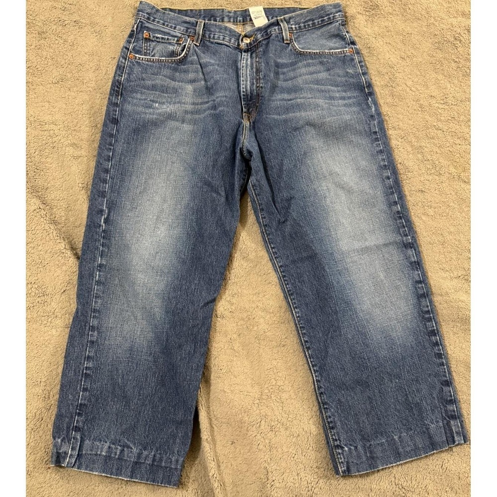 Lucky Brand Jeans Mens 36x24 Loose Fit Short Inseam Straight Leg Cropped Y2K